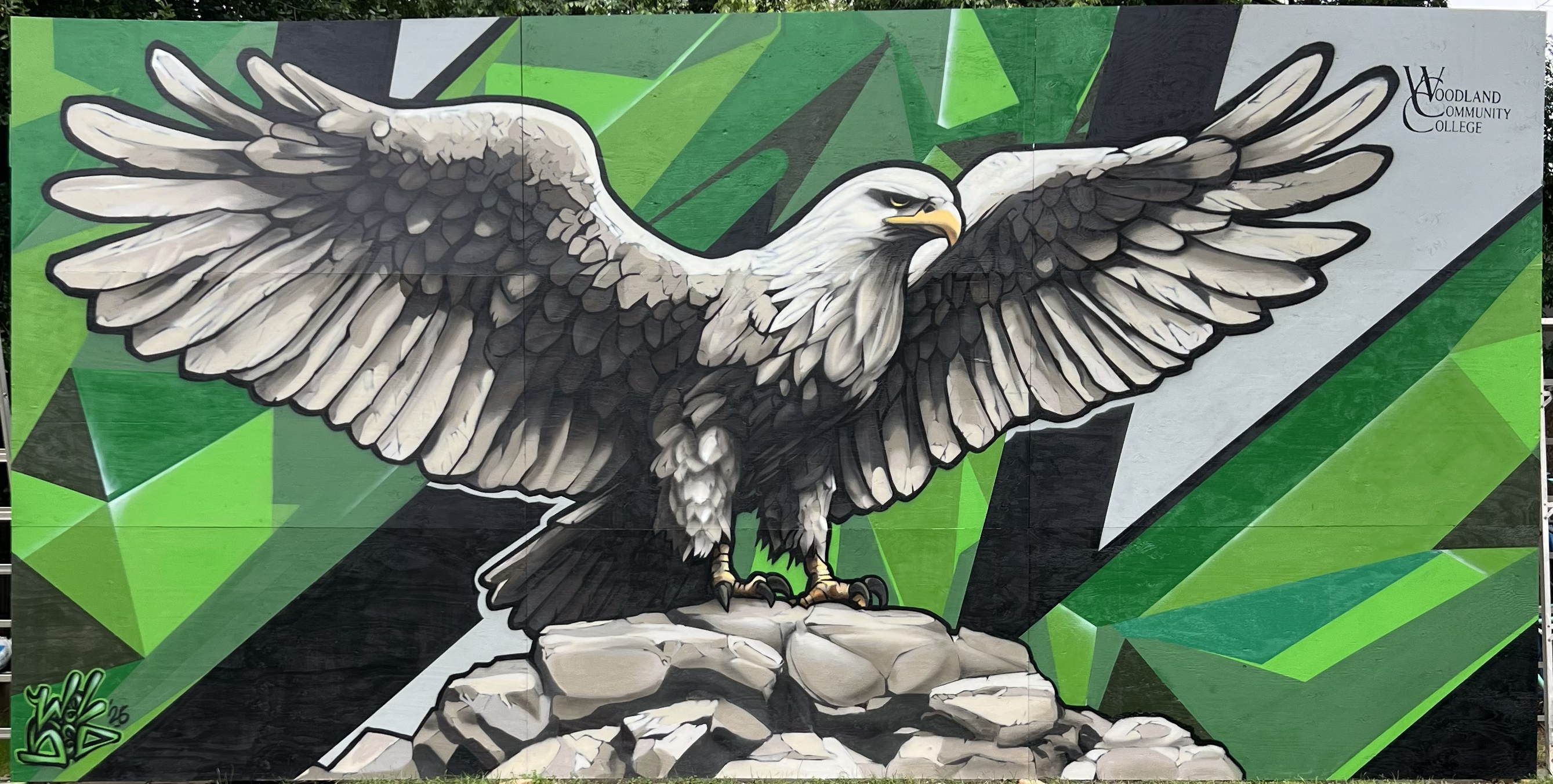 Woodland Community College Clearlake CA campus spirit mural by Wel Sed