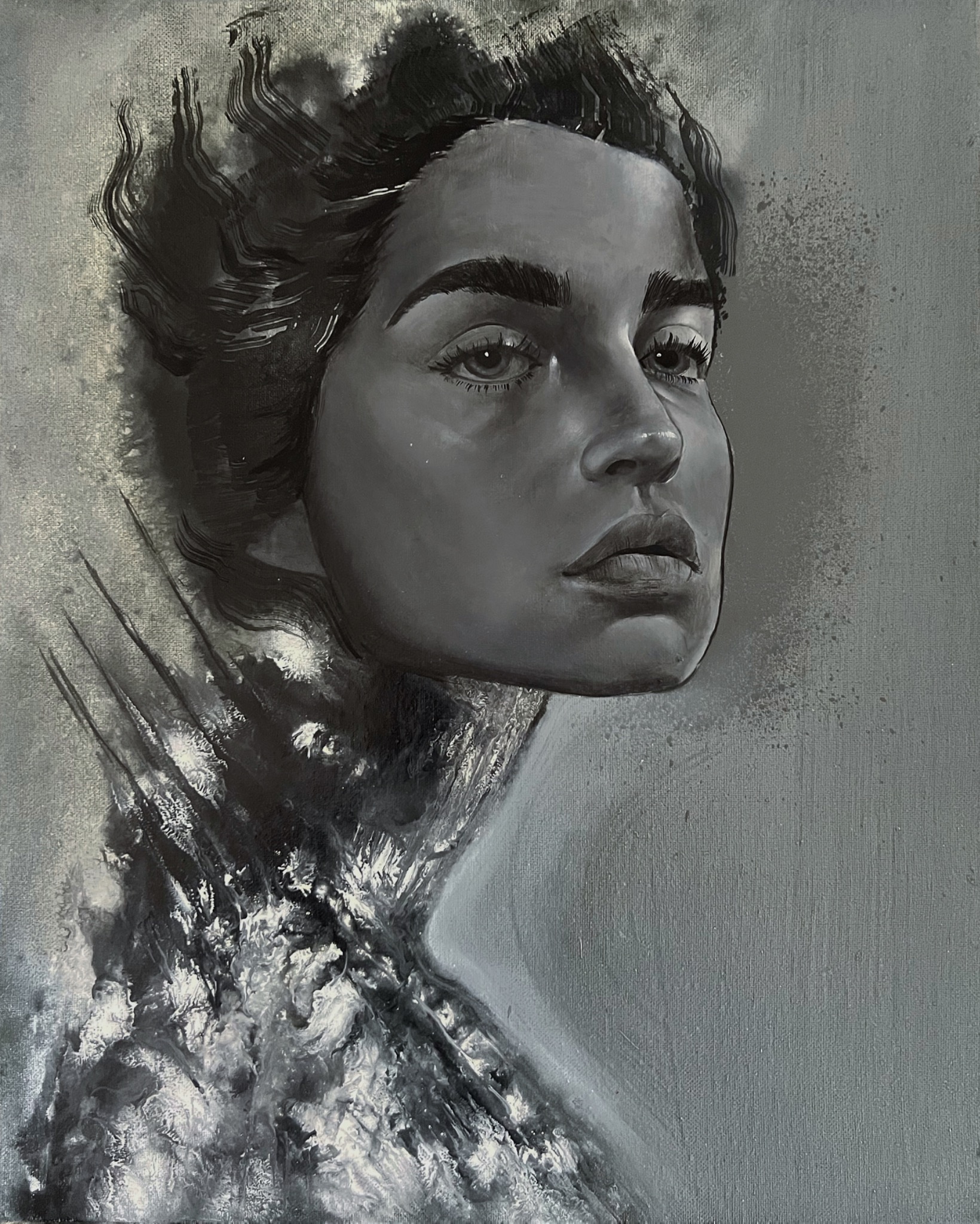 Portrait by Sacramento mural artist Wel Sed with street art influences